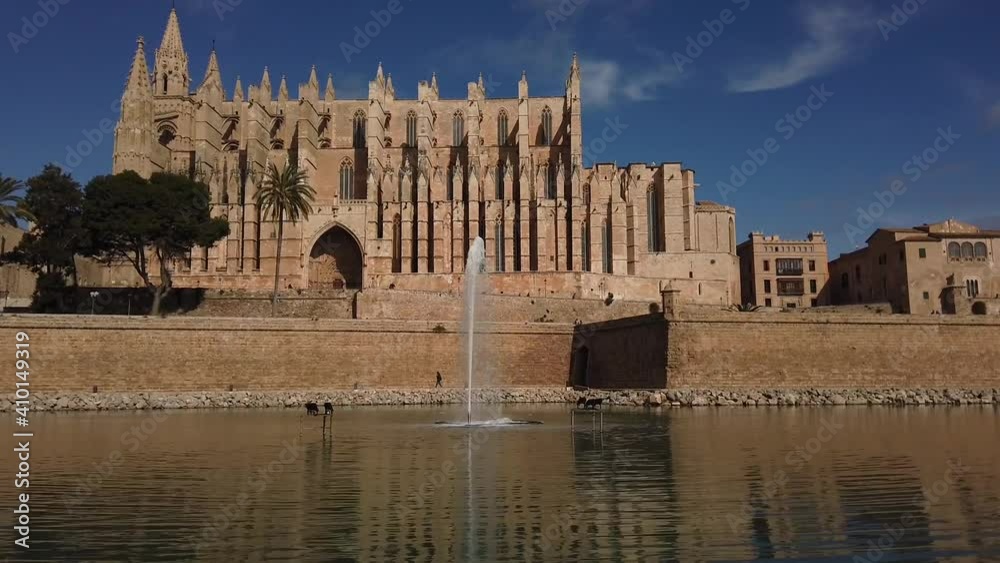 View of Palma de Mallorca ´s cathedral in a sunny day View of Palma de Mallorca ´s cathedral in a sunny day