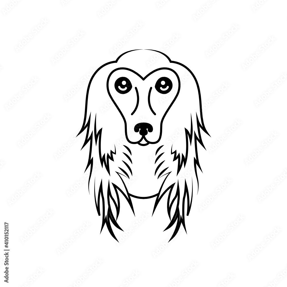 Cute simple dog line art logo design