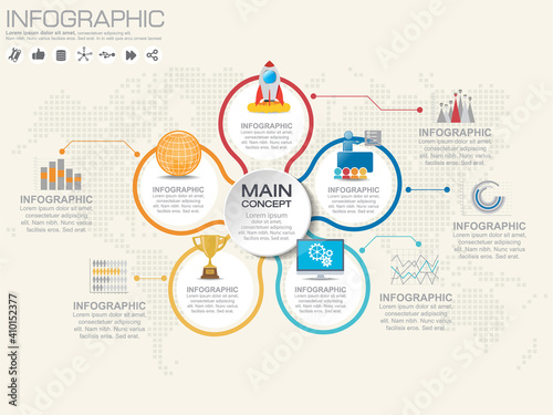 Step and timeline Infographic Templates for Business Vector Illustration, With 5 options, process diagram, vector eps10 illustration