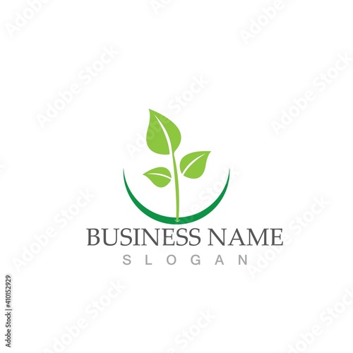 Logos of green Tree leaf ecology