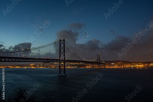 The 25 April bridge (Ponte 25 de Abril) - famous bridge of Lisbon 