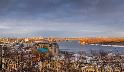 Winter panorama of Kiev..