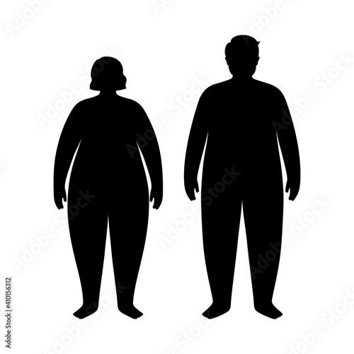 Obese woman and man