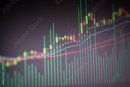 Forex market background, trading on the currency market Forex. Currency exchange rate for world currency: US Dollar, Euro, Frank, Yen. Financial, money, global finance, stock market background.