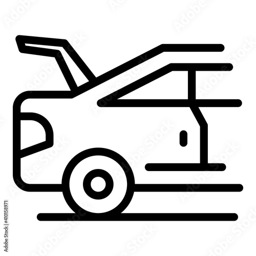 Car with open boot icon. Outline car with open boot vector icon for web design isolated on white background