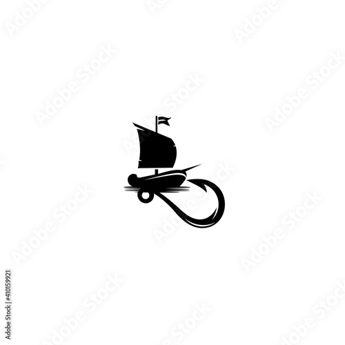 Angler Fishing Emblem Logo design inspiration, Sword fish fishing emblem for sport club