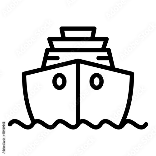 Motor rescue boat icon. Outline motor rescue boat vector icon for web design isolated on white background