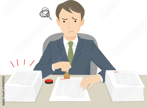 A businessman who stamps a lot of documents