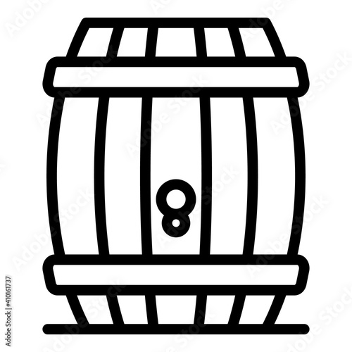 Bourbon wood barrel icon. Outline bourbon wood barrel vector icon for web design isolated on white background