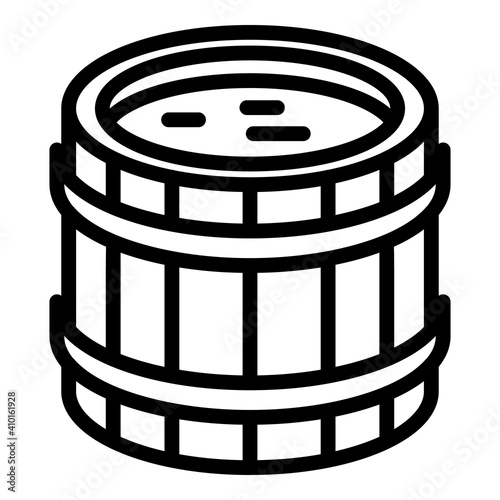 Full bourbon barrel icon. Outline full bourbon barrel vector icon for web design isolated on white background