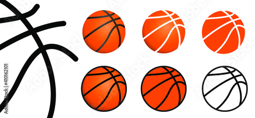 Orange basketball banner background. Game sports concept. Ball sport is a team sport. Flat vector icon. Basket Balls sign leather pattern