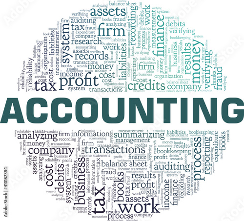 Accounting vector illustration word cloud isolated on a white background.