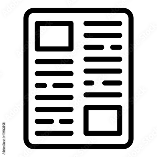Bundle newspaper icon. Outline bundle newspaper vector icon for web design isolated on white background