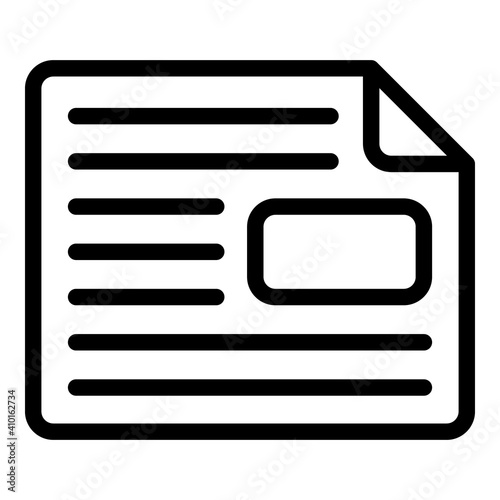 Journal newspaper icon. Outline journal newspaper vector icon for web design isolated on white background