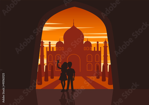 People - 08 Couple Taj  Mahal