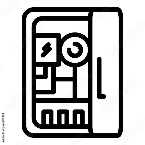 Circuit breaker icon. Outline circuit breaker vector icon for web design isolated on white background