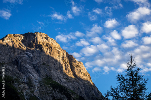 Altocumulus clouds on Vanoise national Park mountains, French alps