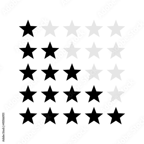 Black star rating icon. Feedback stars symbol Isolated badge for website or app. Vector illustration EPS 10