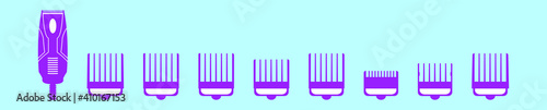 set of hair clipper cartoon icon design template with various models. vector illustration isolated on blue background