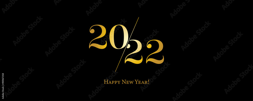 Plakat 2022 Logo Happy New Year Background. Brochure Design Template, Poster, Card, Banner. Vector Illustration.