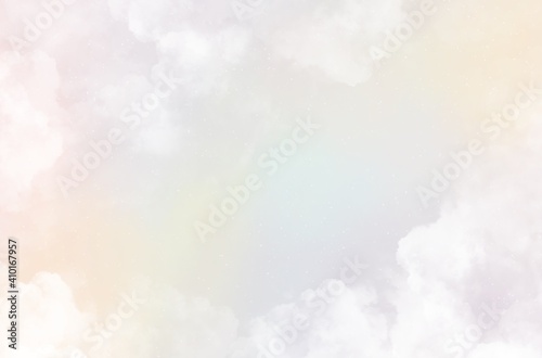 abstract colorful Pastel rainbow sky with clouds background