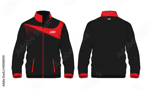 Sport Jacket Red and black template shirt for design on white background. Vector illustration eps 10. photo