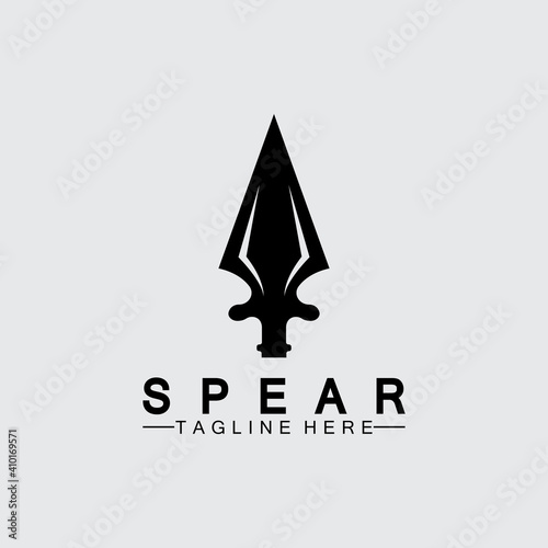 Spear logo icon vector illustration design.Head spear logo vintage illustration design vector