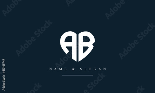 AB, BA, A, B Letter Logo Design with Creative Modern Trendy Typography