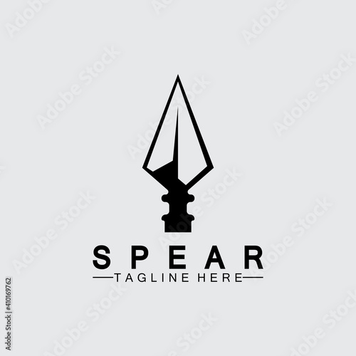 Spear logo icon vector illustration design.Head spear logo vintage illustration design vector