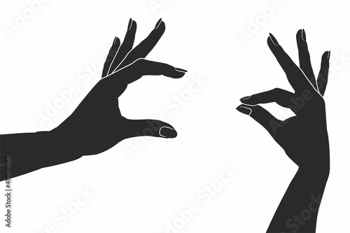 icons hands on white background, free hands holding.