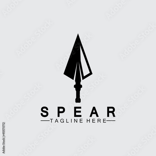 Spear logo icon vector illustration design.Head spear logo vintage illustration design vector