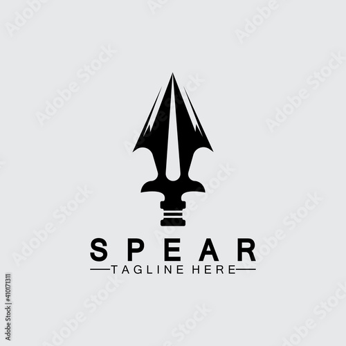 Spear logo icon vector illustration design.Head spear logo vintage illustration design vector
