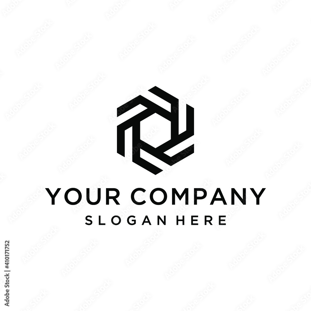 Hexagon technology logo design Hexagon technology logo design