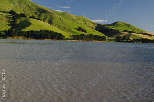 Papanui Inlet in Otago Peninsula. Otago. South Island. New Zealand. photo