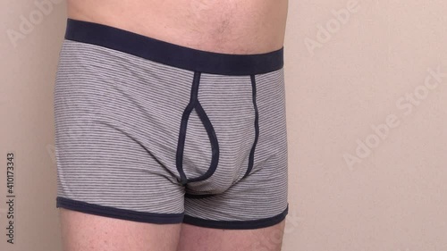 Man in underwear close up