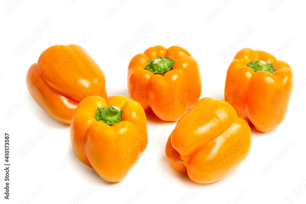 sweet Bulgarian yellow pepper on a white background with a shadow sweet Bulgarian yellow pepper on a white background with a shadow