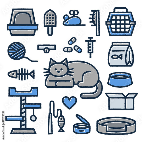 Set of Cat Icons, Set of Cat Illustration