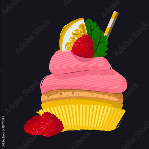Raspberries capcake