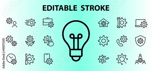 A simple set of settings and options related to Vector Line Icons. Contains icons such as set time, business, phone, and more. Editable Stroke.. 480x480