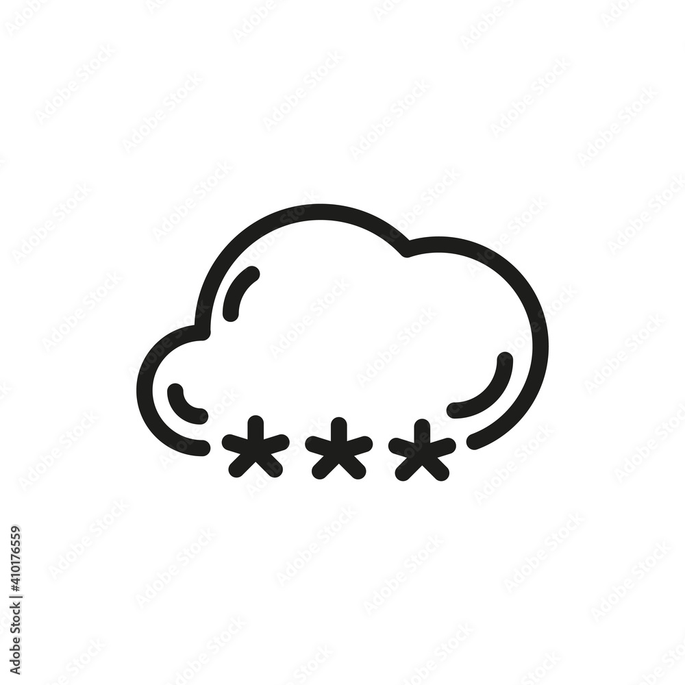 Cloud Service And Network Related Line Icon. Database And Online Storage Vector Illustration