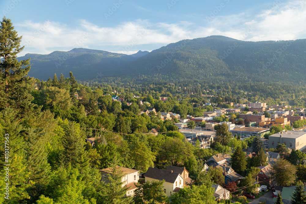 A view over the community of Nelson. B.C. Canada in the summertime from Gyro Park lookout.