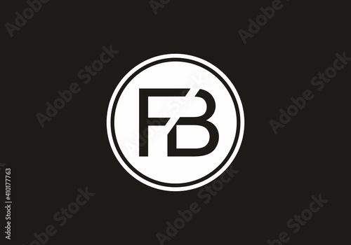 Black white FB initial letter logo