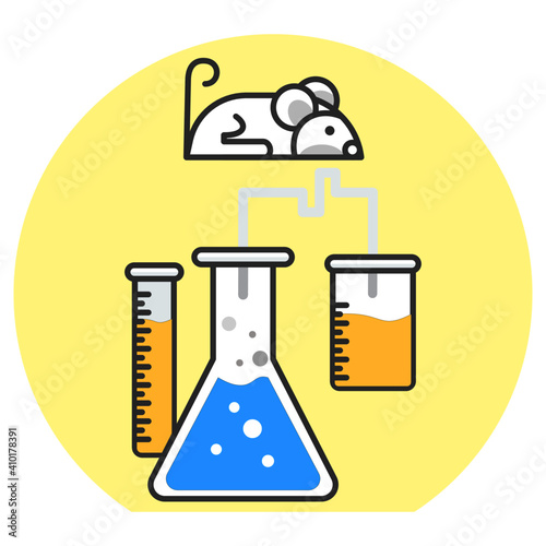 Vector of research in-vivo test tubes and in-vitro mouse model