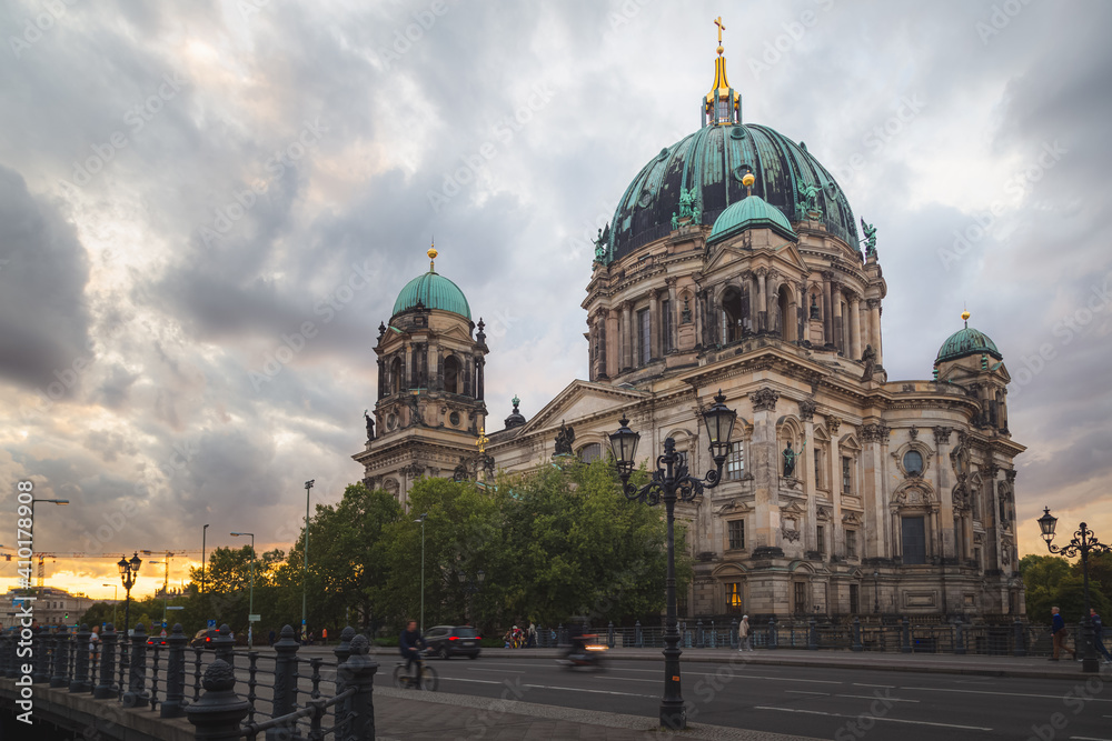 The famous Berlin Cathedral (Berliner Dom) on museum island in the German capital city of Berlin.