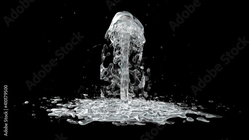 Water Fountain Alpha Channel Looped Video