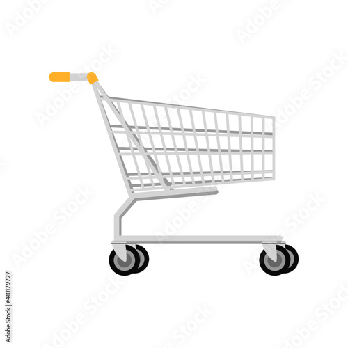 Vector of a shopping cart trolley on white background