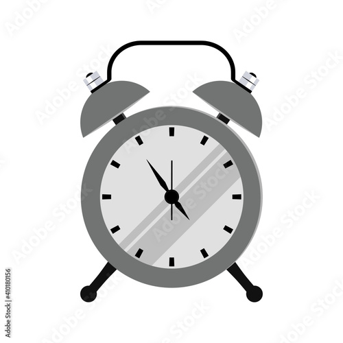 Black and white vector of a classic alarm clock