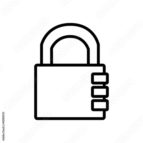 Combination lock on white background, security concept, vector illustration