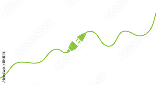 electric plug and outlet, pugging in or unplugging power cord vector illustration photo