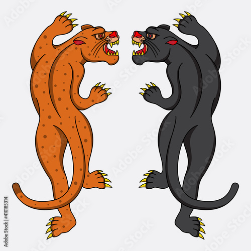 leopard and black panther tattoo